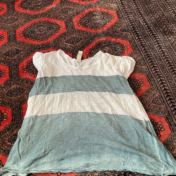 Gilda Midani Chic Cream & turquoise cotton tunic - Picture 1 of 3